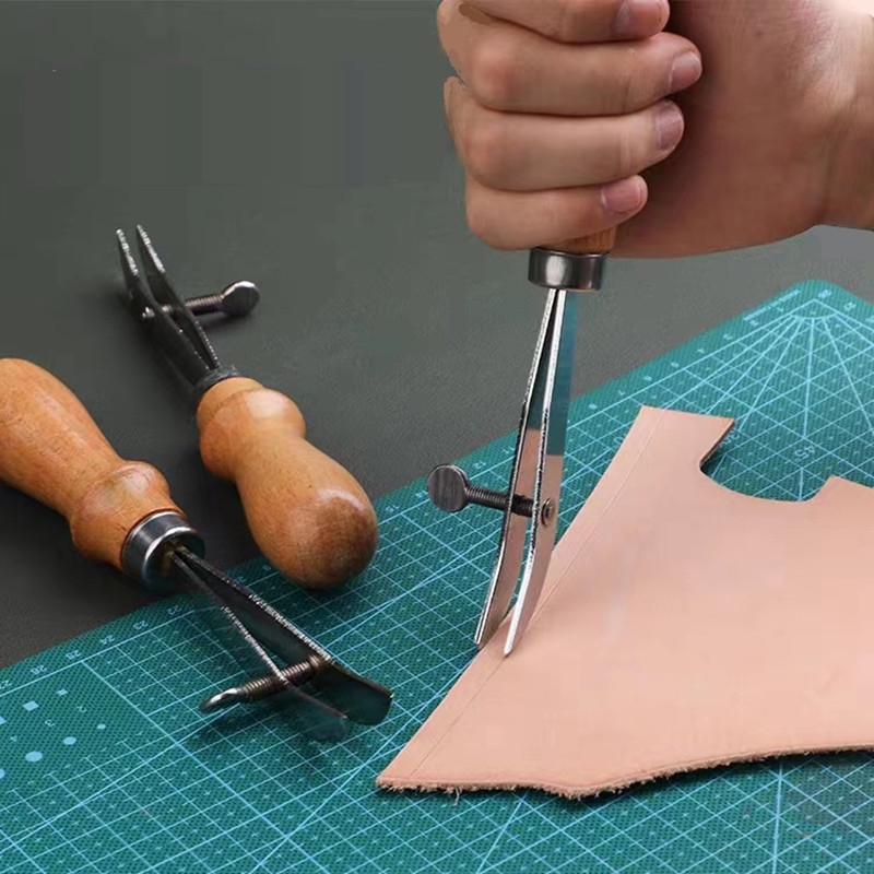 Groover Stitching Tool - 조정 가능한 가죽 가장자리 크리저 스크