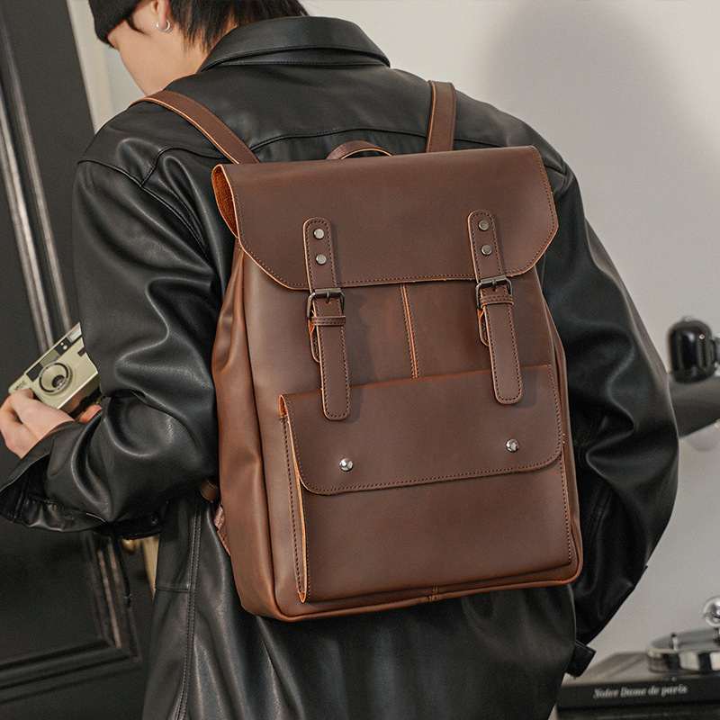 빈티지 스타일 남성용 가죽 백팩, 14인치 노트북 수납 - Leather Work Rucksack Mens 리뷰 및 가격