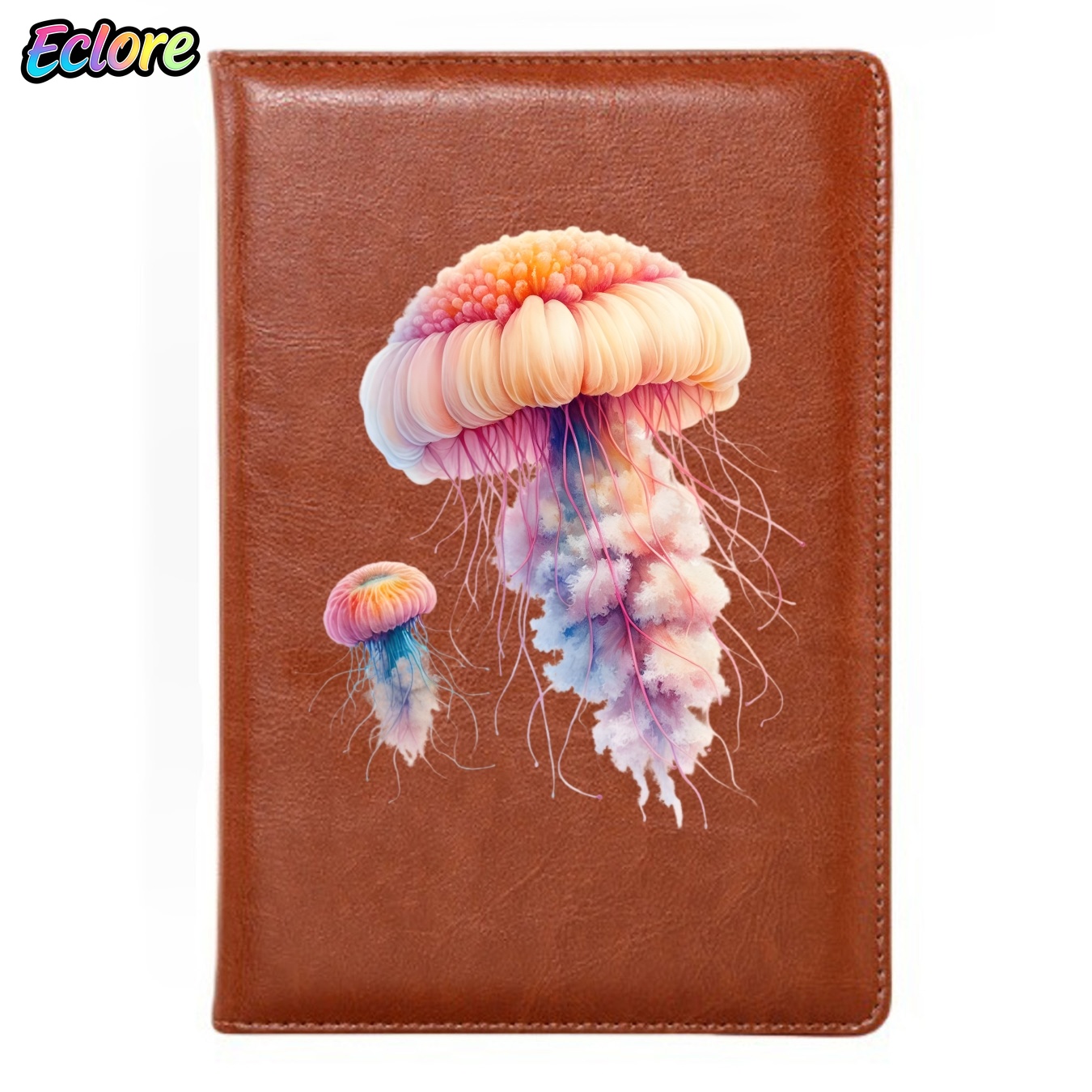 다채로운 해파리 무늬 PU 가죽 노트, 맞춤형 패턴 소 - Leather Work Diary Covers 리뷰 및 가격