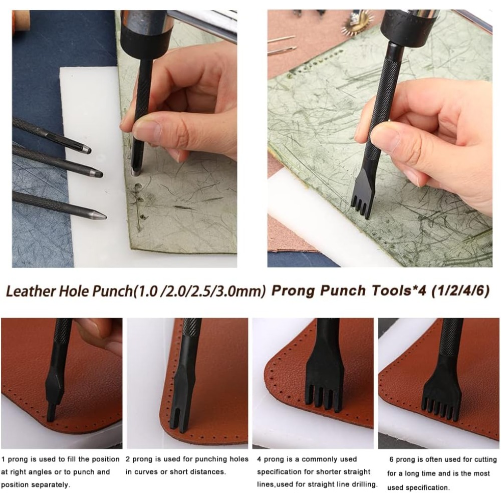 가죽 공예 도구 세트, 초보자 및 성인용 선반코팅 실, - Groover Stitching Tool 리뷰 및 가격